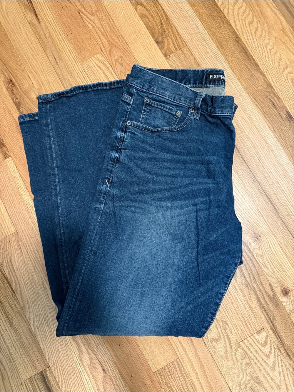 Express Men's Straight Leg Loose Fit 34x32 Dark Blue Jeans